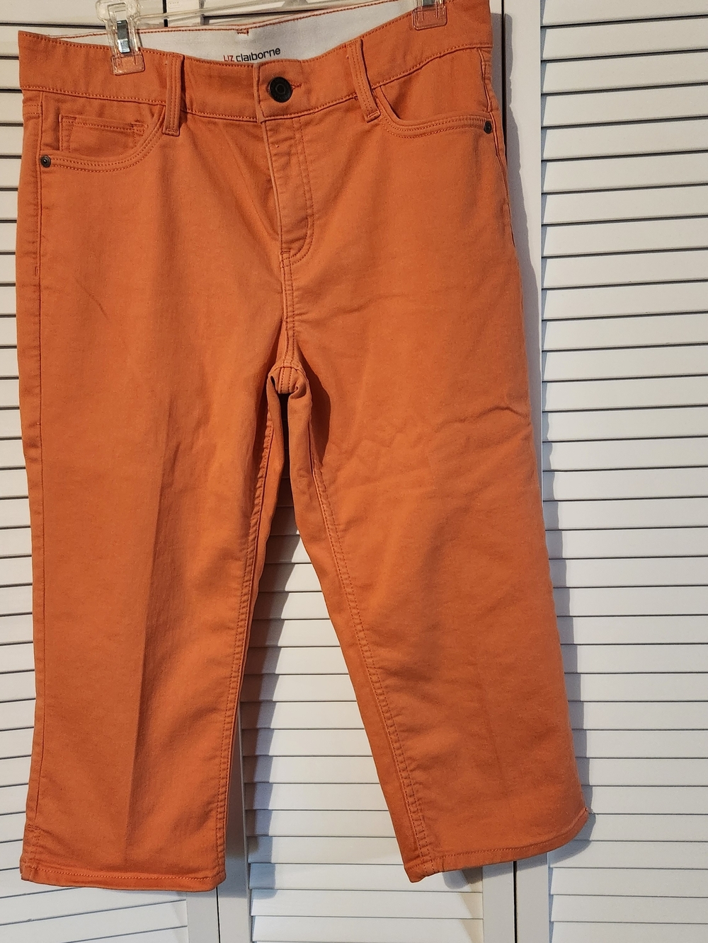 Liz Claiborne Orange/coral Cropped Straight-Leg Pants